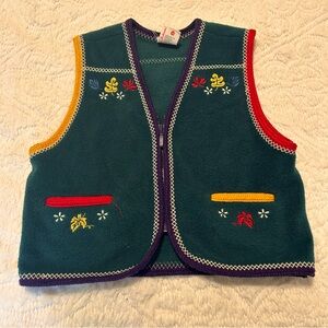 Hanna Andersson Fleece Zippered Front Child’s Vest Pockets Sz 110 Design Detail